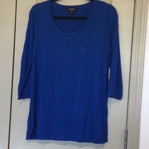 Karen Kane Blue 3/4 Sleeve Relaxed T-Shirt